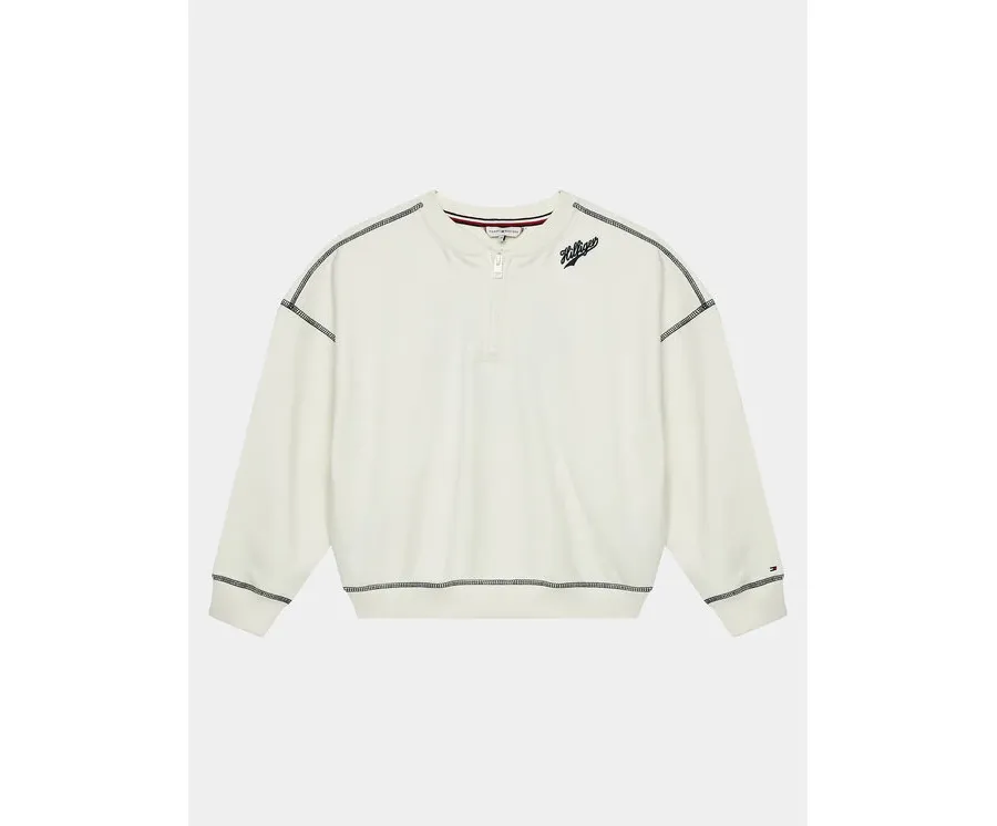 obrazek 1 Tommy Hilfiger Bluza Hilfiger Script 85 Sweatshirt KG0KG07719 Écru Regular Fit