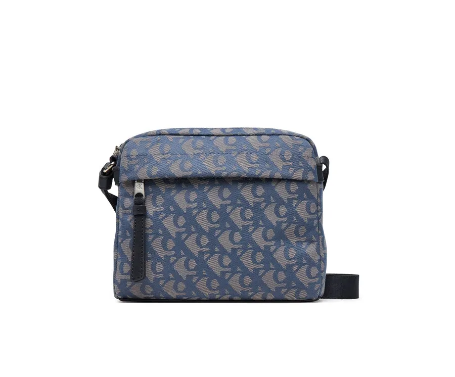 obrazek 1 Calvin Klein Saszetka Slouched Monogram Mini Zip Fligh LV04G3175G Błękitny