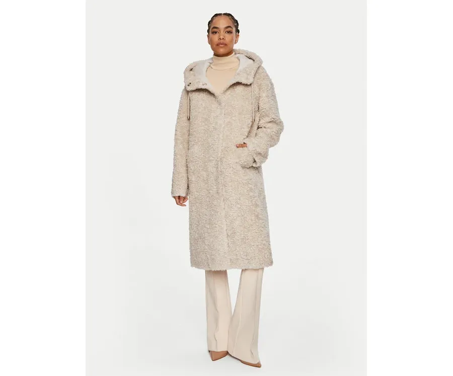 obrazek 1 Luisa Spagnoli Kożuch Serra 541290 Beżowy Oversize