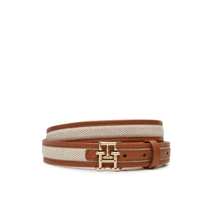 Zdjęcie Tommy Hilfiger Pasek Damski Th Logo 2.5 Canvas AW0AW17249 Brązowy