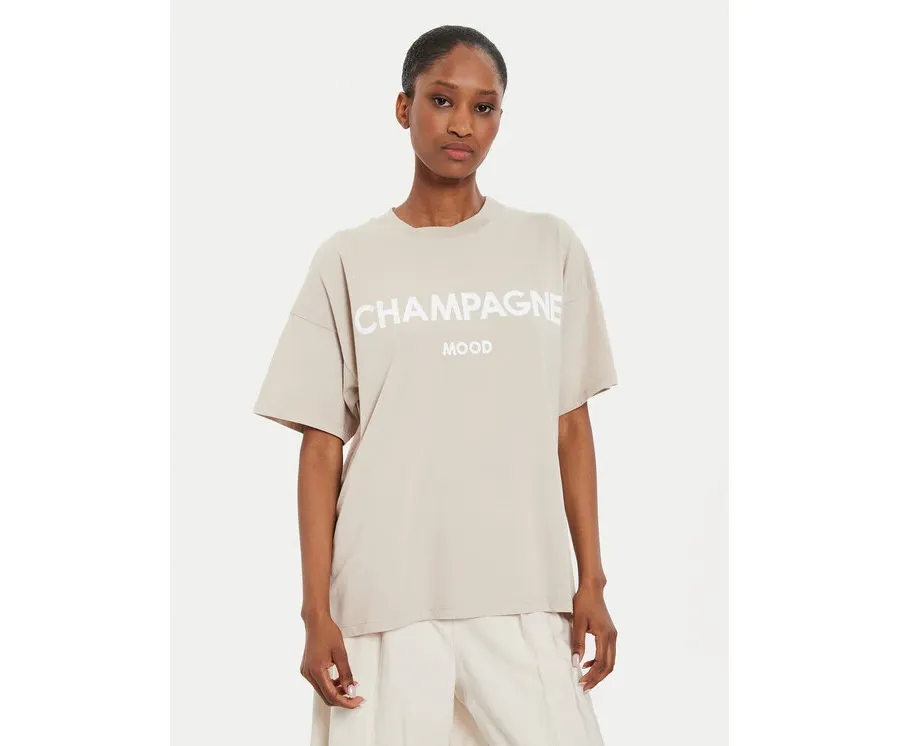 obrazek 1 ViCOLO T-Shirt RB0399 Beżowy Regular Fit