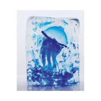 Picture Decorative solid Murano glass aquarium with jellyfish