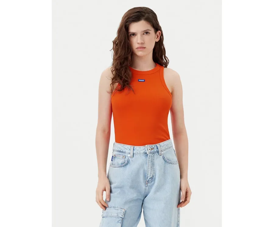 obrazek 1 HUGO Top Easy 50508857 Pomarańczowy Slim Fit