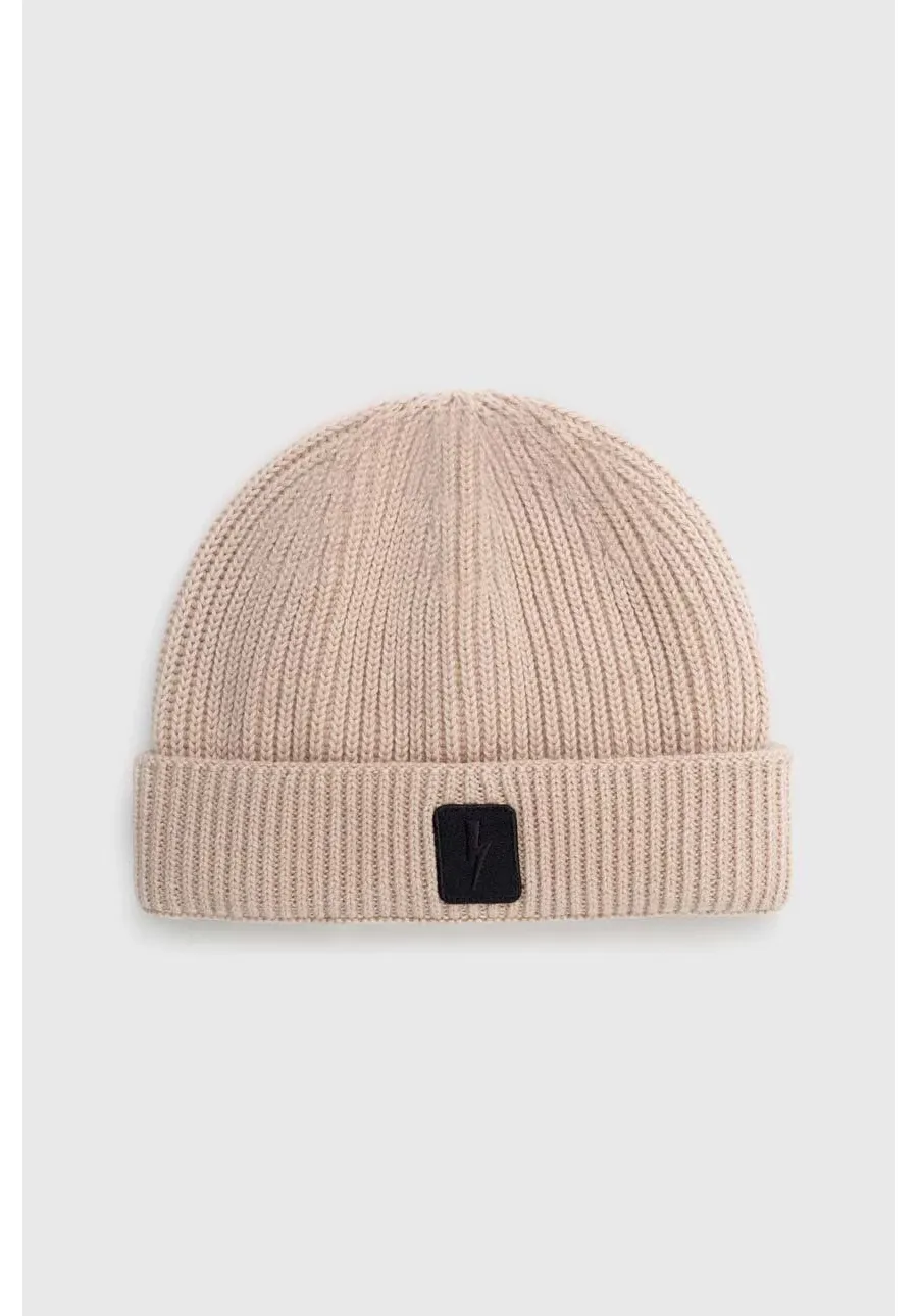 obrazek 1 Neil Barett czapka z domieszką wełny FISHERMAN BEANIE kolor beżowy  PBCP335.V9505.9601