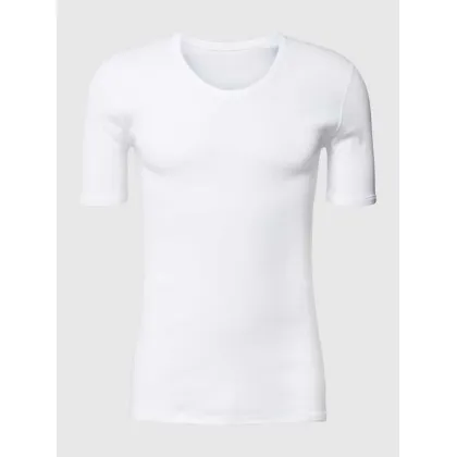 Zdjęcie T-shirt z prążkowanym okrągłym dekoltem