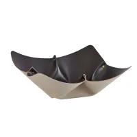 Picture Leather fruit bowl Ø45 cm in the shape of a flower, cappuccino color