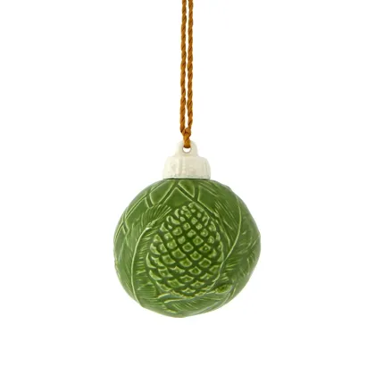 Picture Christmas decoration in the form of a ceramic Christmas tree bauble - Bordallo Pinheiro