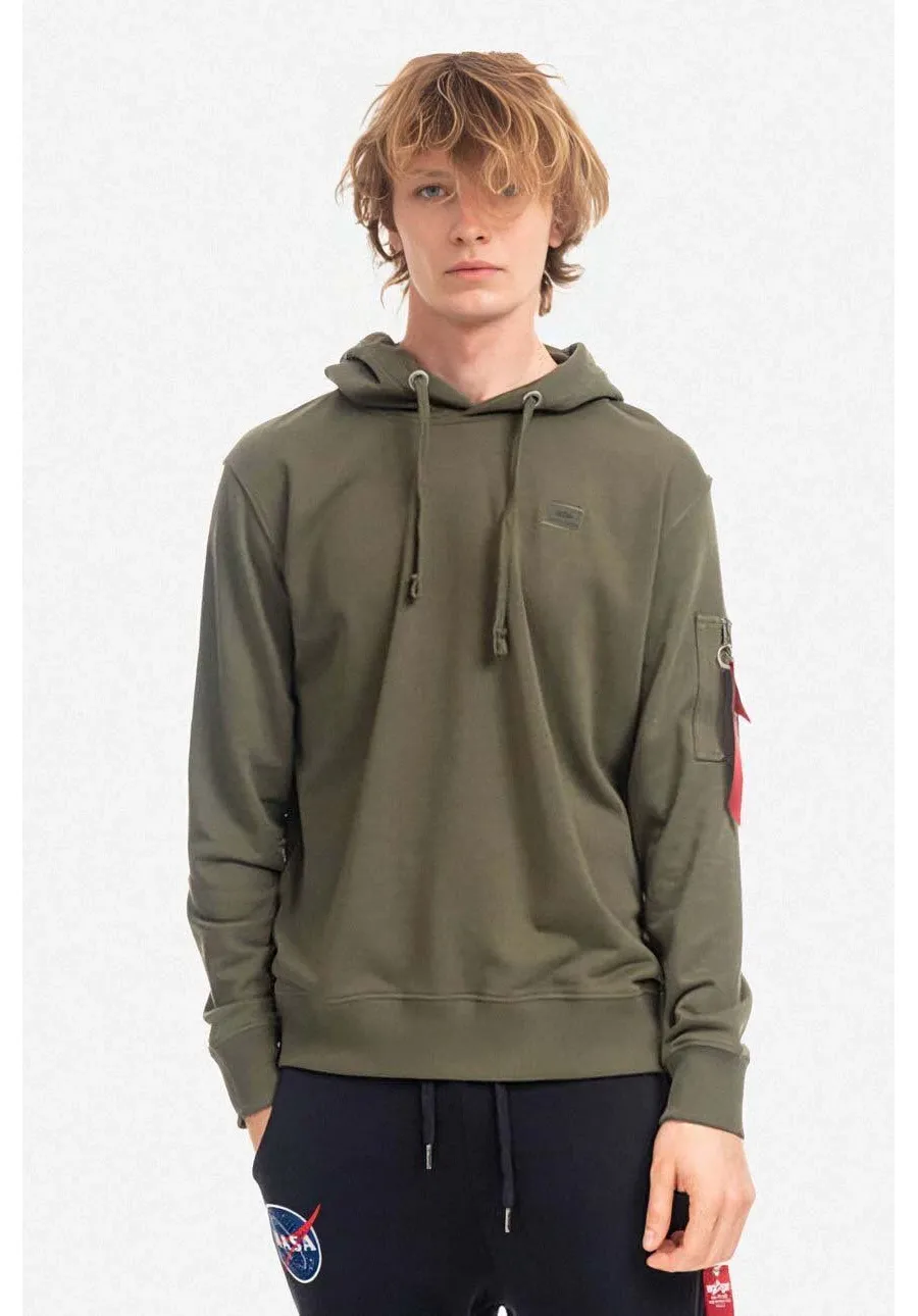 obrazek 1 Alpha Industries bluza X-Fit Hoody męska kolor zielony z kapturem gładka 158321.257