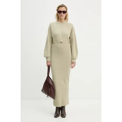 Zdjęcie Nanushka sukienka wełniana ZOTHY kolor zielony maxi oversize NW24PFBS28772