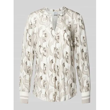 Zdjęcie Bluzka o kroju regular fit z kołnierzem z lamówką