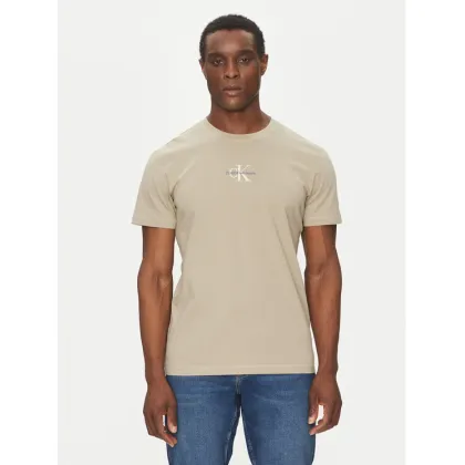 Zdjęcie Calvin Klein Jeans T-Shirt Monologo J30J325649 Beżowy Regular Fit