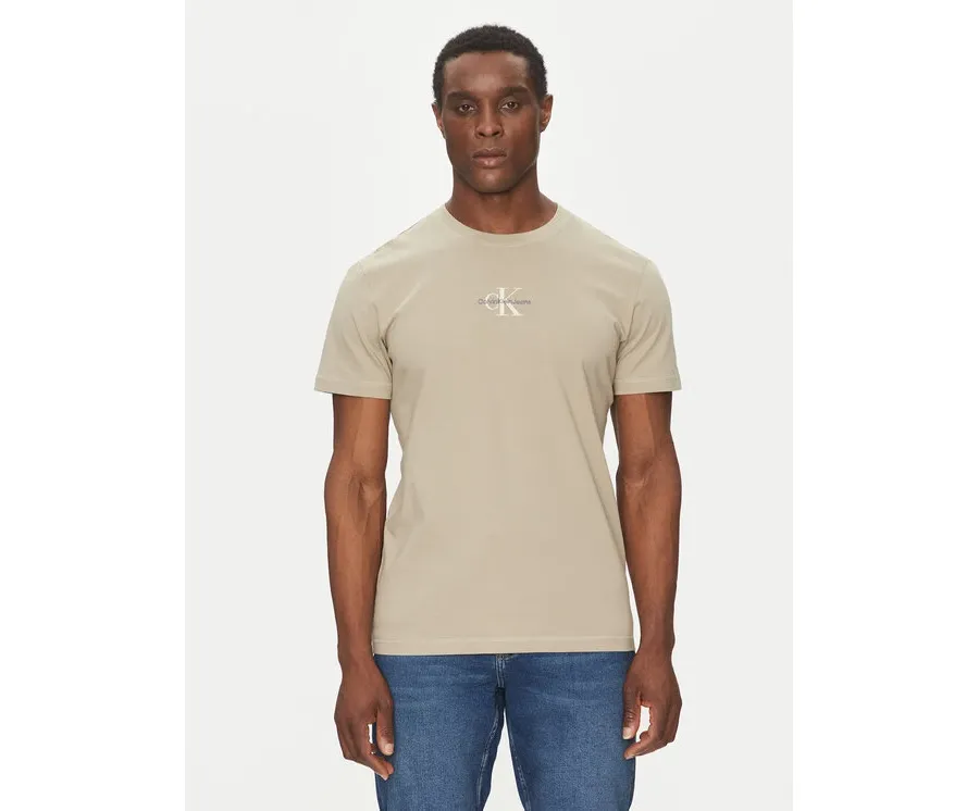 obrazek 1 Calvin Klein Jeans T-Shirt Monologo J30J325649 Beżowy Regular Fit