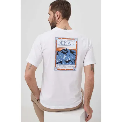 Zdjęcie The North Face t-shirt bawełniany męski kolor biały z nadrukiem NF0A87NUFN41