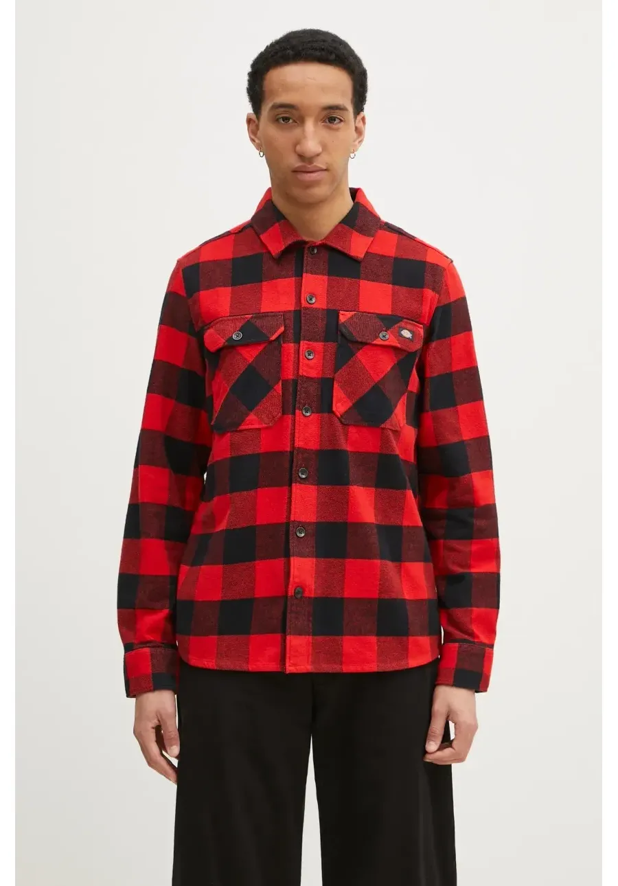 obrazek 1 Dickies Koszula męska kolor czerwony regular z kołnierzykiem klasycznym DK0A4XDZRDX-RED