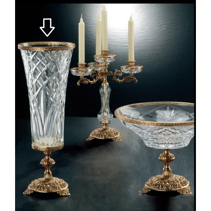 Zdjęcie Prestiżowy wazon - kryształ, mosiądz złocenia 24 Kt