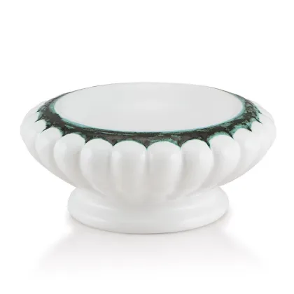 Zdjęcie Ceramiczna prążkowana taca z detalami z antycznej miedzi - Ahura