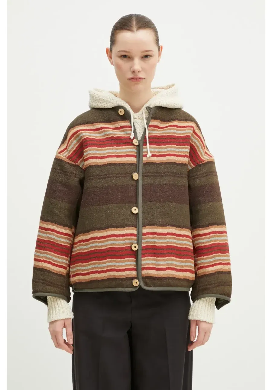 obrazek 1 WMV kurtka puchowa dwustronna z domieszką wełny Liner Jkt Jacquard Blanket kolor zielony zimowa 325105013006