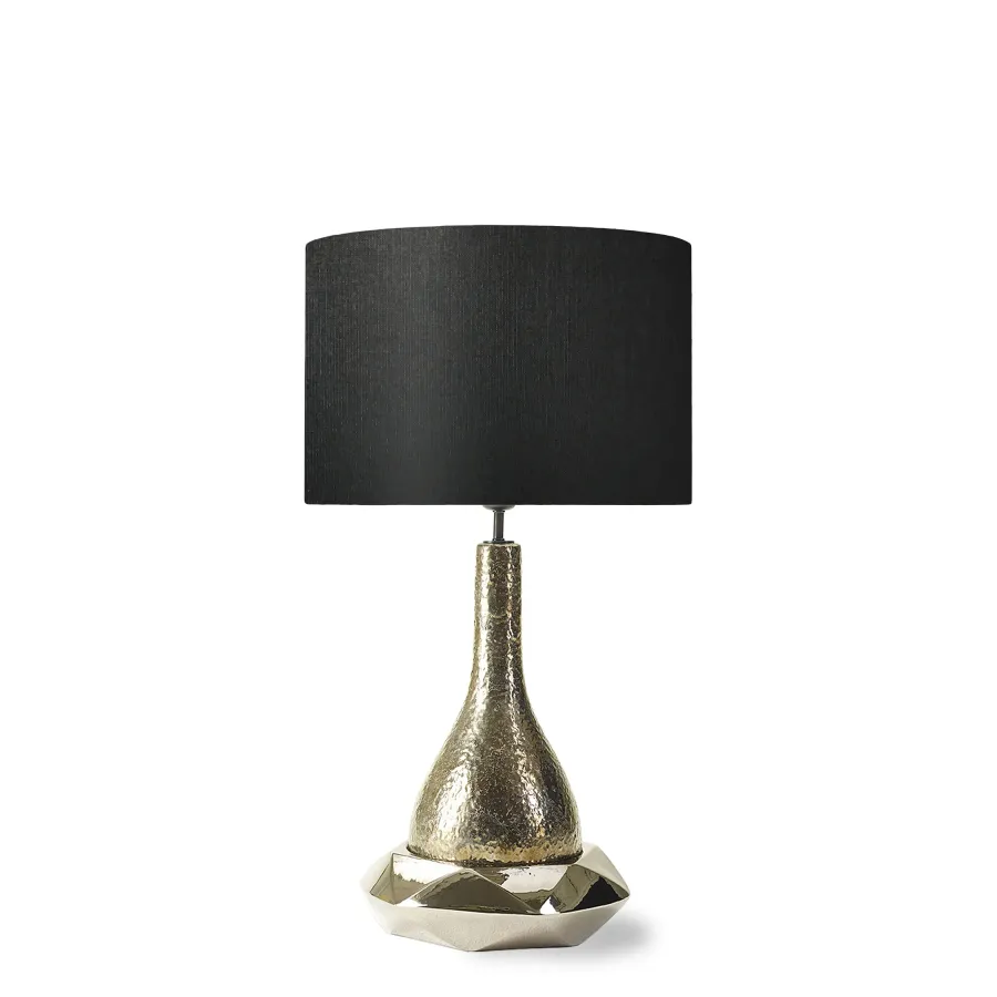 obrazek 1 Ceramiczna lampa stołowa z abażurem z tkaniny H.80xL.45xP.45 cm