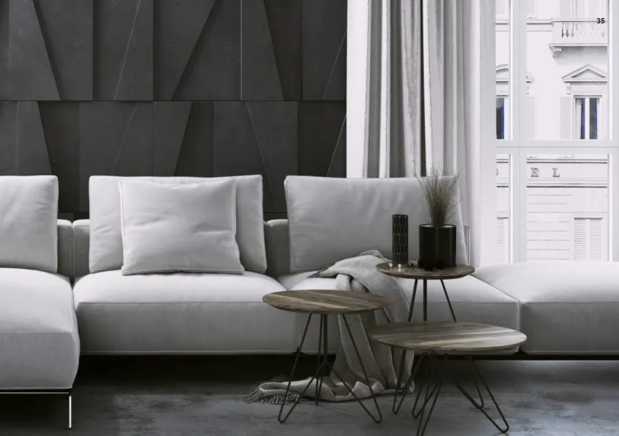obrazek 1 60x60 cm VT - PB10 (B15 czarny) MOZAIKA - panel dekor 3D beton architektoniczny B