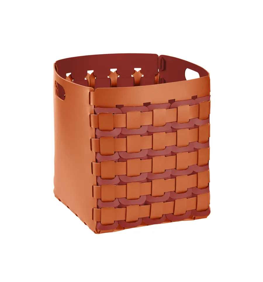 obrazek 1 Niepowtarzalny kosz Geometria Quadrata 35x35xH40 cm w kolorze bursztynowym