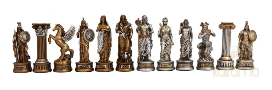 obrazek 3 Luksusowy zestaw szachowy - figury z mitologi greckiej i rzymskiej