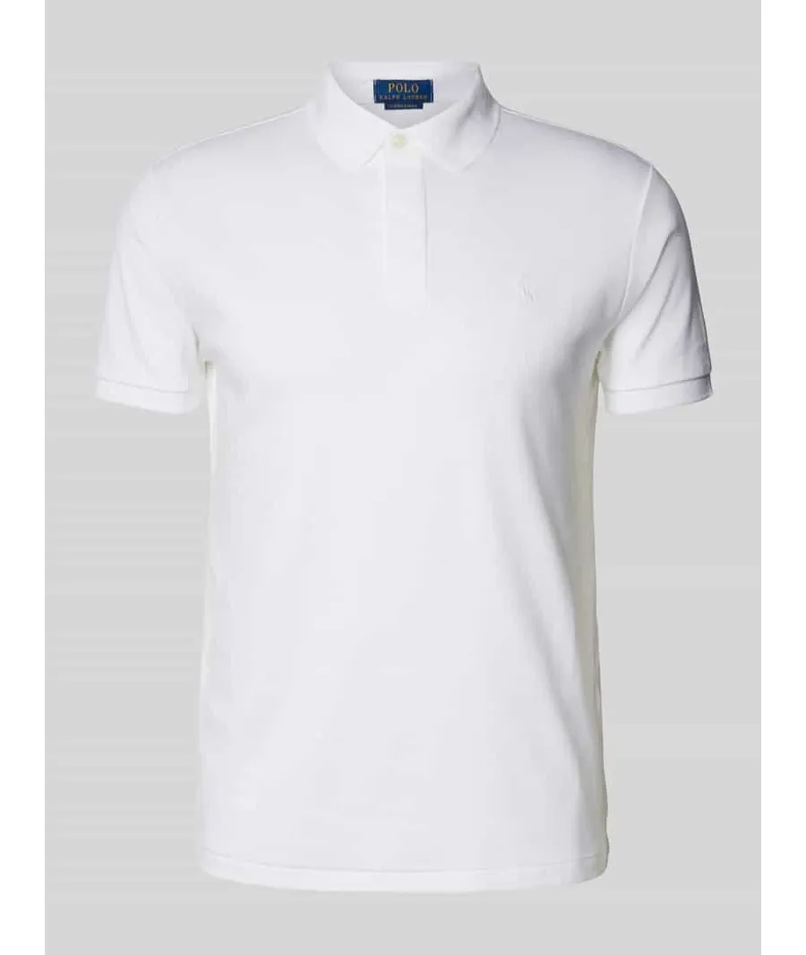 obrazek 1 Koszulka polo o kroju custom slim fit z wyhaftowanym logo model ‘INTERLOCK’