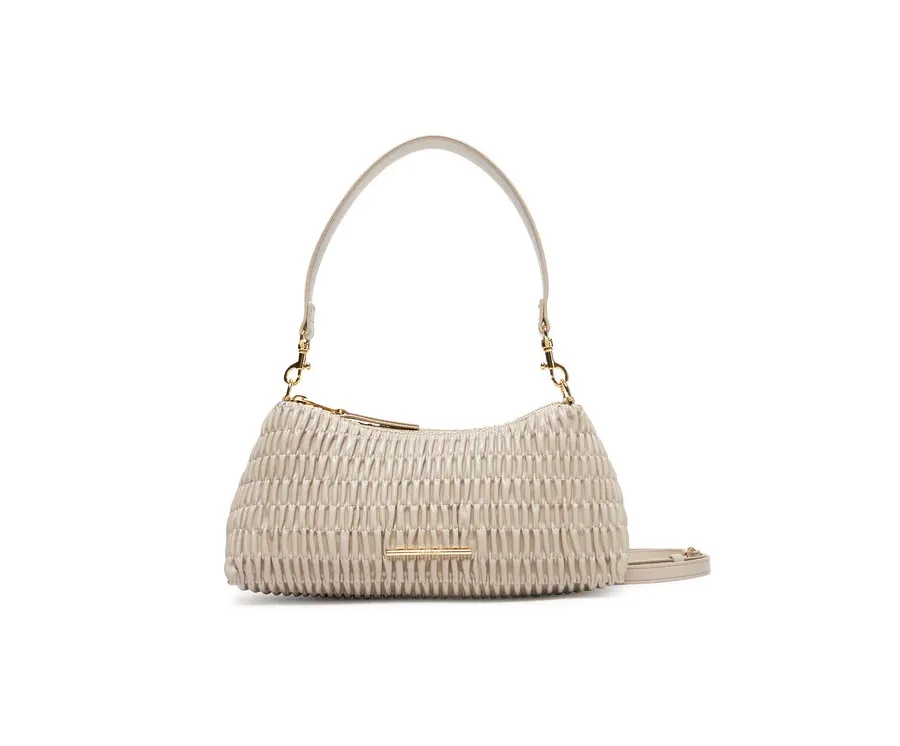 obrazek 1 Calvin Klein Torebka Ruched Drop Shoulder Bag LV04K3088G Beżowy