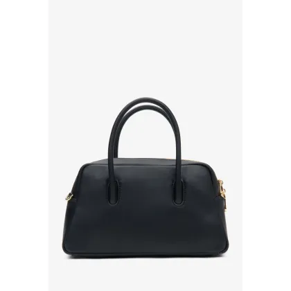 Zdjęcie Estro: Czarna torebka damska typu kuferek ze skóry naturalnej