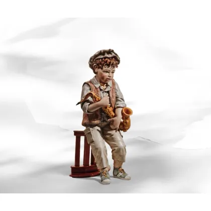 Zdjęcie Porcelanowa figurka saksofonisty - Sibania