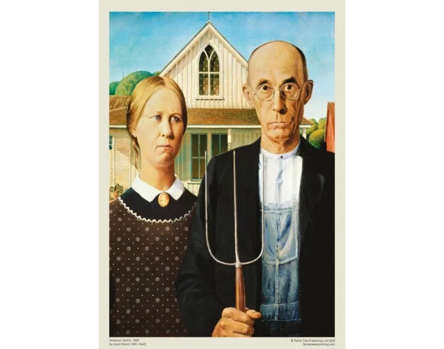 obrazek 3 Puzzle dla dorosłych Grant Wood: amerykański gotyk - Flame Tree Publishing