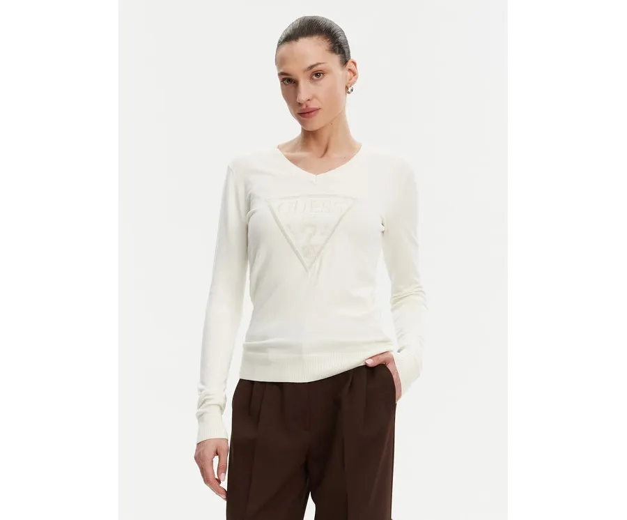 obrazek 1 Guess Sweter W5GR19 Z2NQ2 Écru Regular Fit