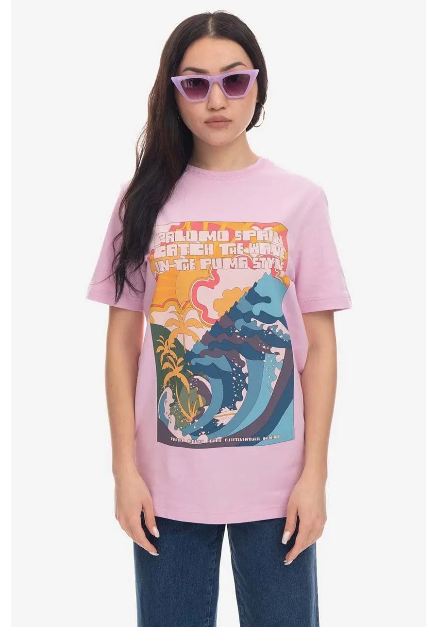 obrazek 1 Puma t-shirt bawełniany kolor różowy z nadrukiem 538800.84-ROZOWY