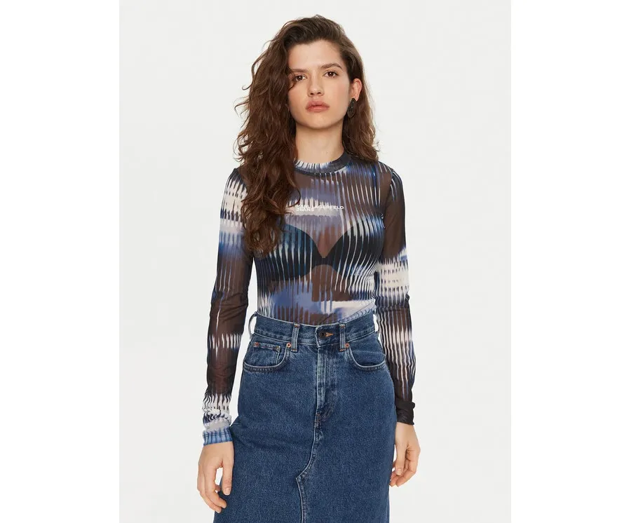 obrazek 1 Karl Lagerfeld Jeans Bluzka A1W17039 Kolorowy Slim Fit