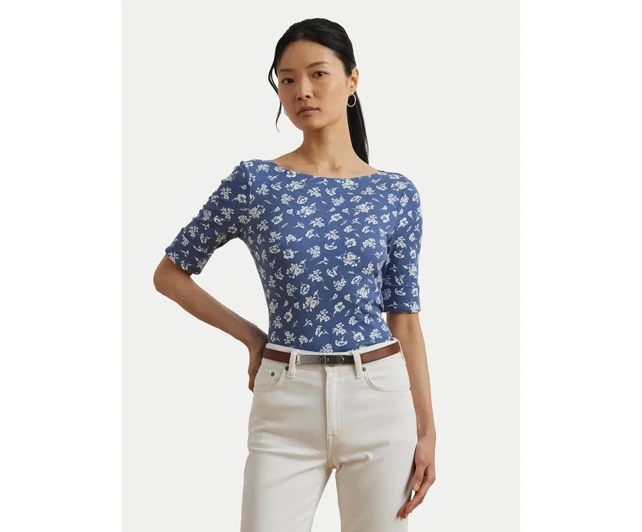 obrazek 1 LAUREN RALPH LAUREN Bluzka 200976991001 Niebieski Slim Fit