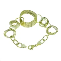 Picture Gold graduated bracelet with a chain with polished links