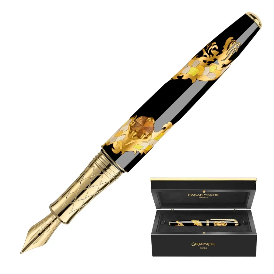 obrazek 1 Luksusowe limitowane pióro wieczne Dragon Straw Marquetry