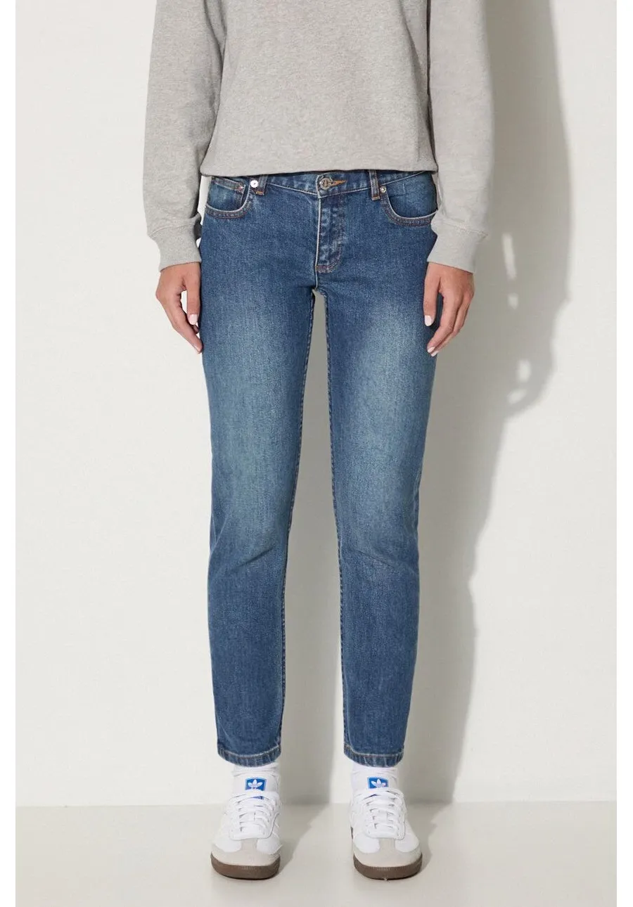 obrazek 1 A.P.C. jeansy Jean Etroit Court damskie kolor niebieski COZZK.F09042-INDIGO