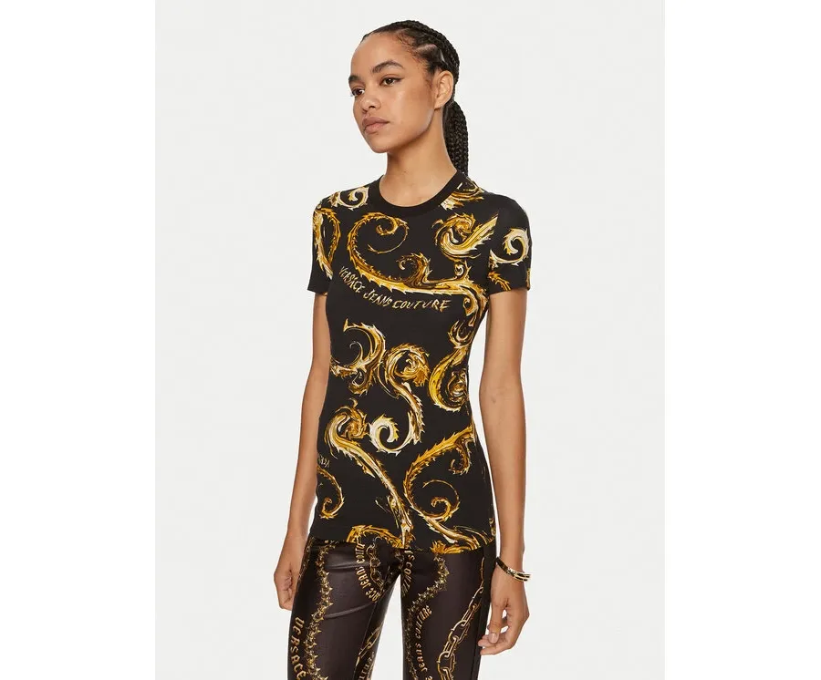 obrazek 1 Versace Jeans Couture T-Shirt 77HAH608 JS409 Czarny Slim Fit