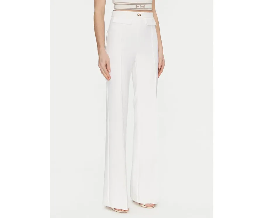 obrazek 1 Elisabetta Franchi Spodnie materiałowe PA-078-51E2-V300 Biały Regular Fit