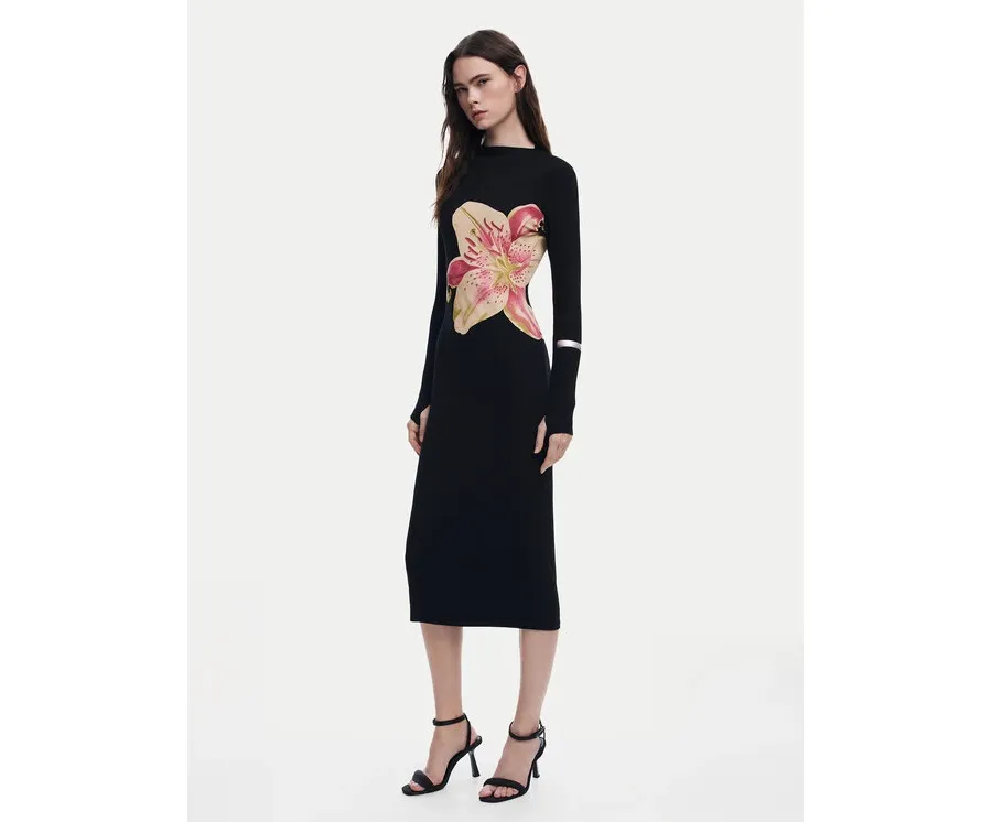 obrazek 1 Desigual Sukienka codzienna 25SWVKX1 Czarny Slim Fit