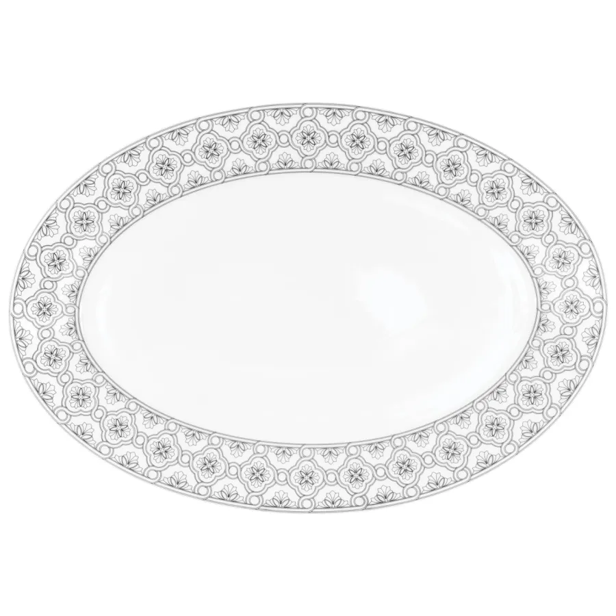 obrazek 1 Piękny owalny półmisek 39 cm wykonany z najwyższej jakości porcelany z kolekcji Dynasty - Porcel