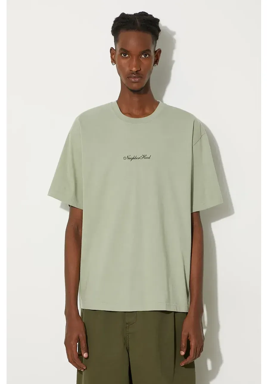 obrazek 1 NEIGHBORHOOD t-shirt Tee SS-8 męski kolor zielony z nadrukiem 241PCNH.ST08