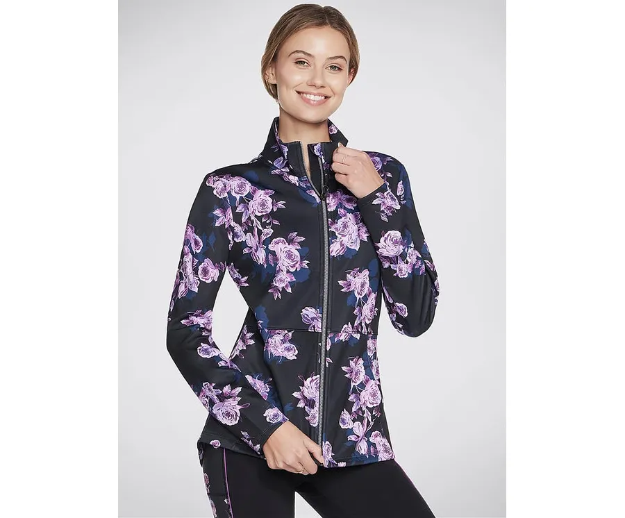 obrazek 1 Skechers Kurtka anorak Skechcloud Winter Bloom Jacket JA3 Czarny Regular Fit