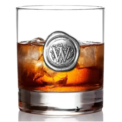 Zdjęcie Elegancka szklanka do whisky z literą alfabetu - 310 ml