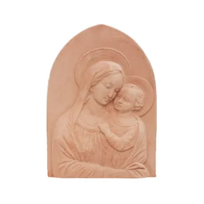 Zdjęcie Włoska płaskorzeźba do ogrodu Madonna z Dzieciątkiem – Goti Terrecotte