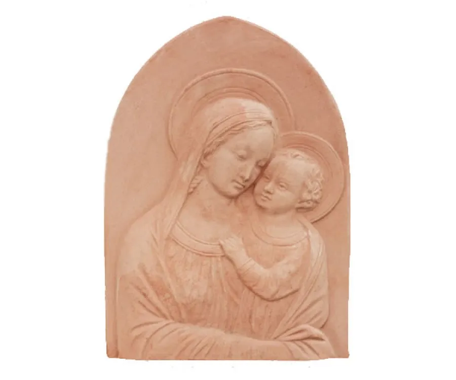 obrazek 1 Włoska płaskorzeźba do ogrodu Madonna z Dzieciątkiem – Goti Terrecotte