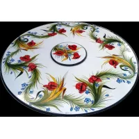 Picture Elegant garden countertop with a rotating center made of lava - Ceramiche Valchida