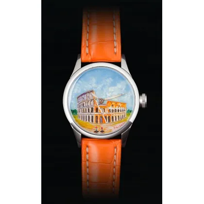 Picture Men's watch with the Roman Colosseum on the dial - Fabrizio Di Cori