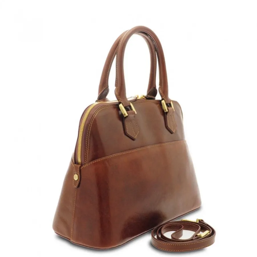 obrazek 3 Luksusowa torebka typu kuferek ze skóry - Giudi