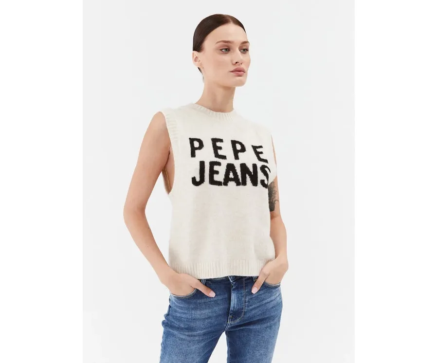 obrazek 1 Pepe Jeans Sweter PL702039 Écru Regular Fit